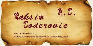 Maksim Doderović vizit kartica